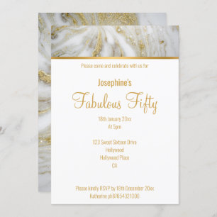 LUXE MARBLE AND PEARL GOLD CUSTOM INVITATION EINLADUNG