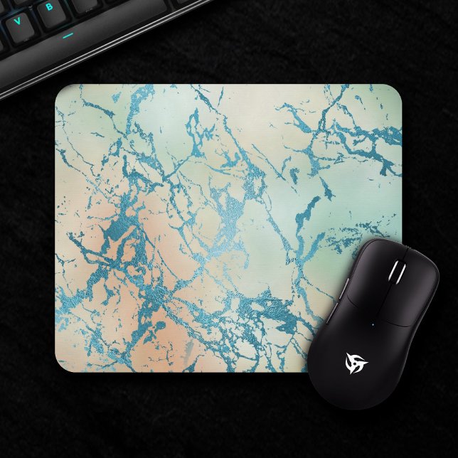 Luxe Marble | Elegant Dusty Mute Jewel Tones Gold Mousepad (Von Creator hochgeladen)