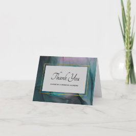 Luxe Marble Ink Wash Vielen Dank mit Namen Dankeskarte