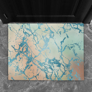 Luxe Marble Schöne Gelb-und Korallenvene Aquamar Fußmatte