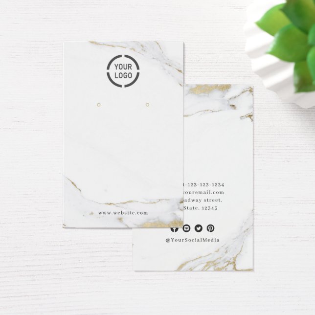 Luxe Marmor-Imitate goldenes Logo Ohrmarkierung (Schreibtisch)