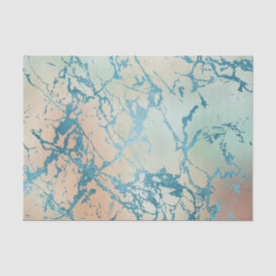 Luxe Marmor Schöne gelbe und korallenblaue Adern Seidenpapier