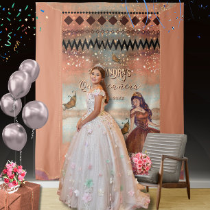 Luxe Metallic Kupfer Quin Foto Hintergrund Wandteppich