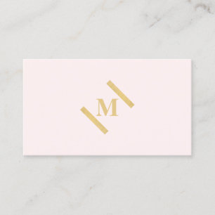 Luxe Minimalistische Monogram Gold/Pink Visitenkarte