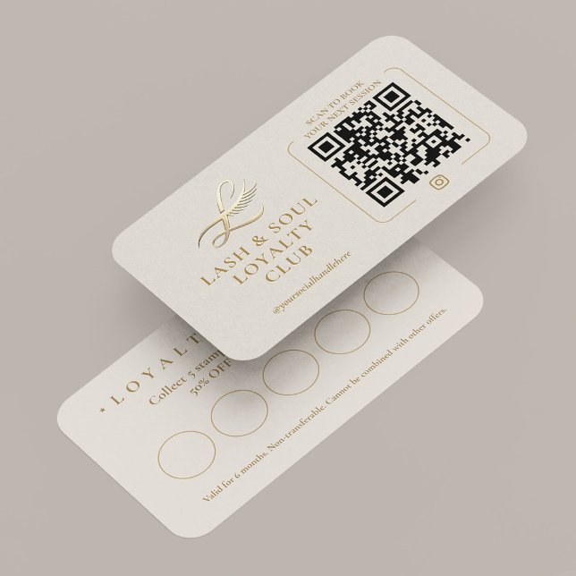 Luxe Modern Lash Tech Sand Rewards Loyalty Card Visitenkarte (Luxe Modern Lash Tech Sand Rewards Loyalty Card
)