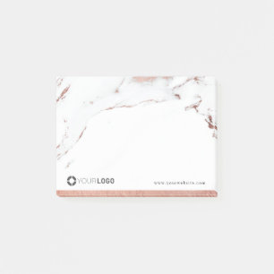 Luxe moderne Imitat Rose Gold Marmor Firmenlogo Post-it Klebezettel