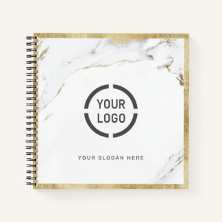 Luxe moderne Imitate Gold Marmor Firmenlogo Notizbuch