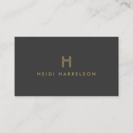 LUXE MODERNES GOLD and GRAU INITIAL MONOGRAM LOGO Visitenkarte