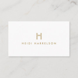 LUXE MODERNES GOLD UND WEISS-MONOGRAMM-LOGO VISITENKARTE