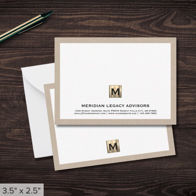 Luxe Monogram Note Card Mitteilungskarte (Von Creator hochgeladen)