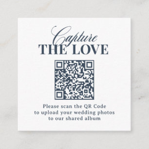 Luxe Navy Blau QR-Code Hochzeit - Erfasst die Li Begleitkarte