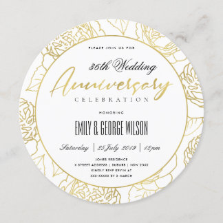 LUXE NAVY GOLD ROSE FLORAL JEDES JAHR JAHR EINLADUNG