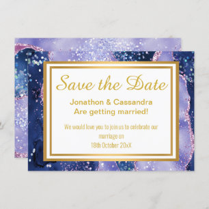 LUXE NAVY LILA GOLD SAVE THE DATE
