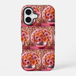 Luxe Orange Blume iPhone 16 Fall Hülle