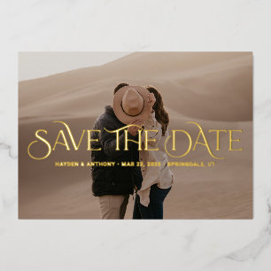 Luxe Overlay FOIL Wedding Save the Date Card Folieneinladung