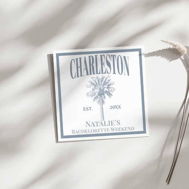 Luxe Palm Trees Charleston Coastal Bachelorette Serviette (Von Creator hochgeladen)