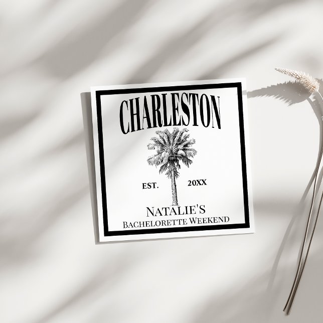 Luxe Palm Trees Charleston Coastal Bachelorette Serviette (Von Creator hochgeladen)