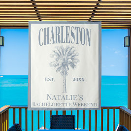 Luxe Palm Trees Charleston Coastal Bachelorette Wandteppich