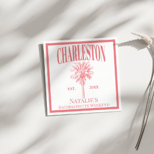 Luxe Palmen Bäume Charleston Küsten Junggesellinne Serviette