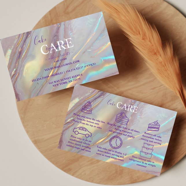 Luxe Pearl Marble Aesthetic Cake Care  Visitenkarte (Von Creator hochgeladen)