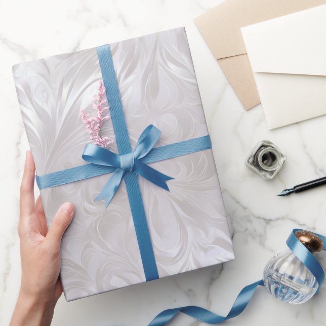 Luxe-Perle-Silber-Schimmer-Frost-Abstraktmuster Geschenkpapier (Schenken)