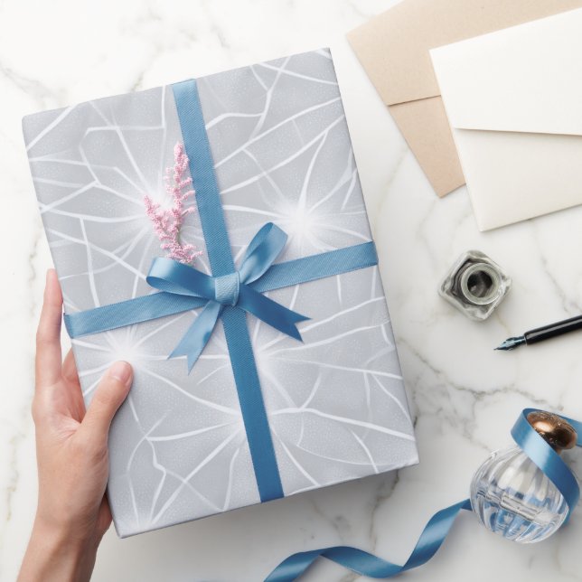 Luxe-Perle-Silber-Schimmer-Frost-Abstraktmuster Geschenkpapier (Schenken)
