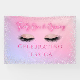 Luxe Pink 21 & 21. Geburtstag Banner