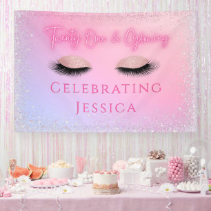 Luxe Pink Einundzwanzig & Strahlender 21. Geburtst Banner