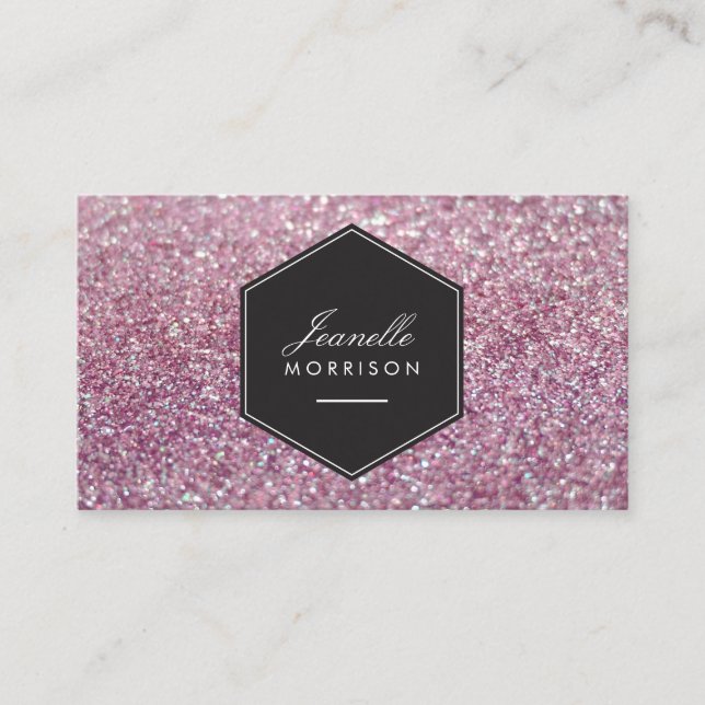 Luxe Pink Glitzer Beauty Business Card Visitenkarte (Vorderseite)