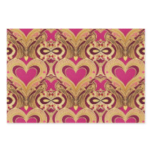 Luxe Pink Gold Hearts Valentine Wrapping Paper