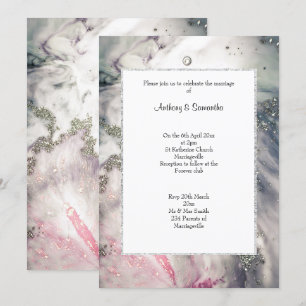 LUXE PINK MARBLE GLITZER ERÖFFNUNG EINLADUNG