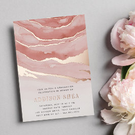 Luxe Pink Marble Graduation Party Folieneinladung