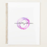 Luxe Pink Painted Circle Termin Buch Planer<br><div class="desc">Ein Bio gestrichener Kreis in rosa und lila Farbtönen wird zu einem luxuriösen Logo auf diesem Designer-Terminkalender mit dem Zusatz Ihres Namens oder Firmennamens in einer schicken Typenbehandlung. Ideal für Schönheitssalons,  Nagelstudios,  Hochzeitsplaner,  Veranstaltungsplaner,  Lehrer oder den persönlichen Gebrauch. Kunstwerk und Design bis 12.01 Uhr,  ein Boutique-Design-Studio. © 1201AM CREATIVE</div>