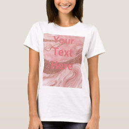 Luxe Pink Rose Gold Benutzerdefinierter Text T - S T-Shirt