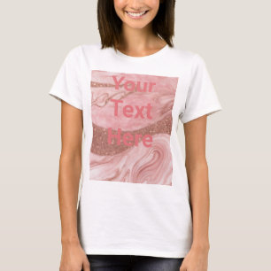 Luxe Pink Rose Gold Benutzerdefinierter Text T - S T-Shirt