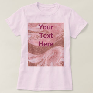 Luxe Pink Rose Gold Benutzerdefinierter Text T - S T-Shirt