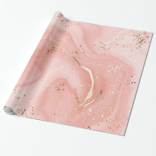 LUXE PINk ROSE MARBLE WRAPPING PAPIER Geschenkpapier