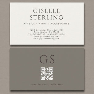 Luxe QR-Code Luxus-Boutique-Mode Visitenkarte