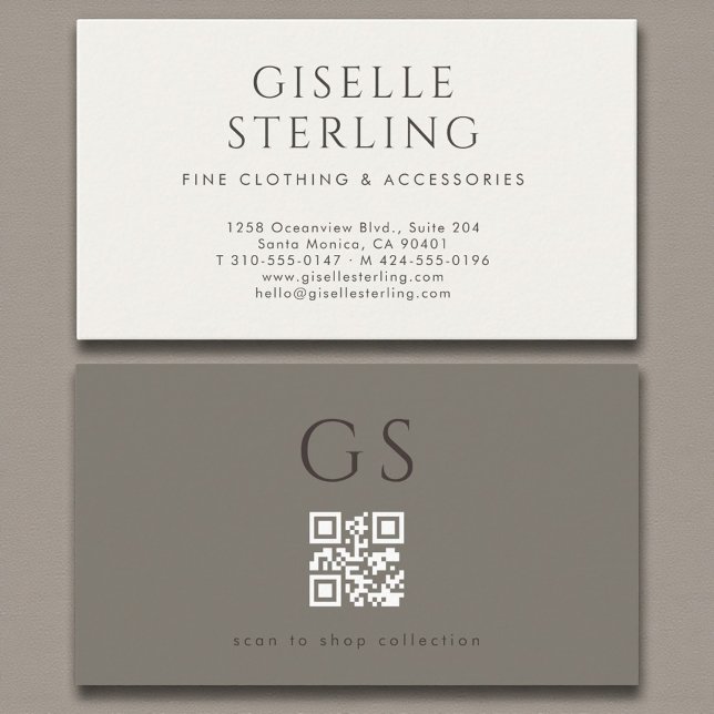 Luxe QR-Code Luxus-Boutique-Mode  Visitenkarte (Von Creator hochgeladen)