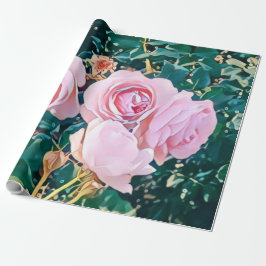 luxe romantic flowers botanical wallpaper geschenkpapier