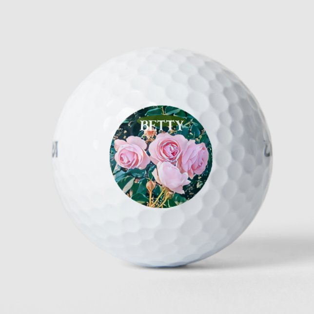 luxe romantic flowers botanical wallpaper golfball (Vorderseite)
