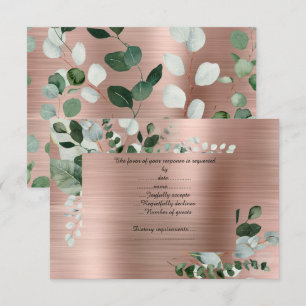 LUXE ROSE GOLD BOTANISCHE ANTWORTKARTE RSVP KARTE