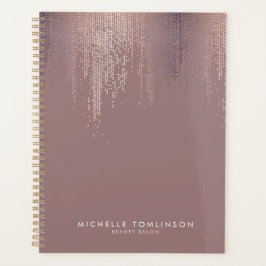 Luxe Rose Gold Confetti Rain Termin Buch Planer