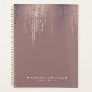 Luxe Rose Gold Confetti Rain Termin Buch Planer