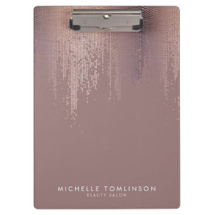 Luxe Rose Gold Confetti Regenmuster Klemmbrett