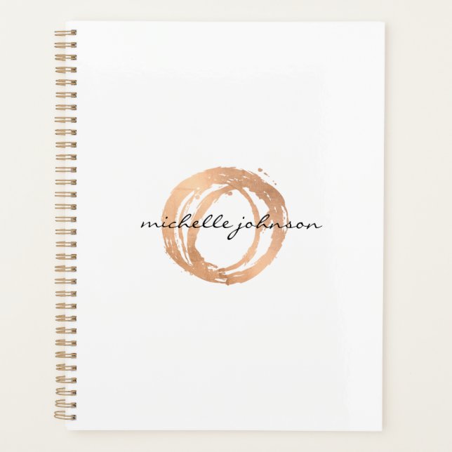 Luxe Rose Gold Painted Circle Terminierungsbuch Planer (Vorderseite)