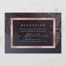 Luxe Rose Gold Vintage Rose Hochzeitsempfang Begleitkarte