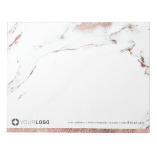 Luxe Rose Goldmarmor personalisiert Stationery Notizblock