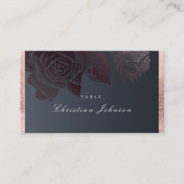 Luxe Rose Goldmoody Vintage botanische Hochzeit Platzkarte