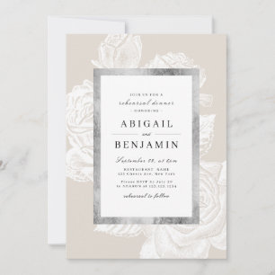 Luxe Rose Vintage botanische Probe Abendessen Einladung